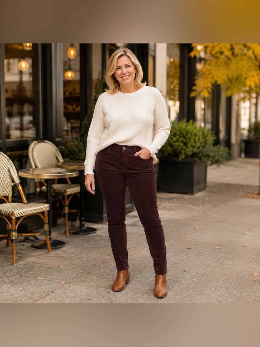 Cabi The Skinny #4509 Burgundy Vineyard Corduroy Pants Women’s 12